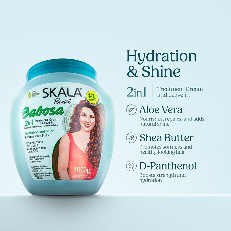 SKALA 2-in-1 Curl Treatment Cream & Leave-In Conditioner - Hydrating Formula for All Curl Types | 35.2 oz