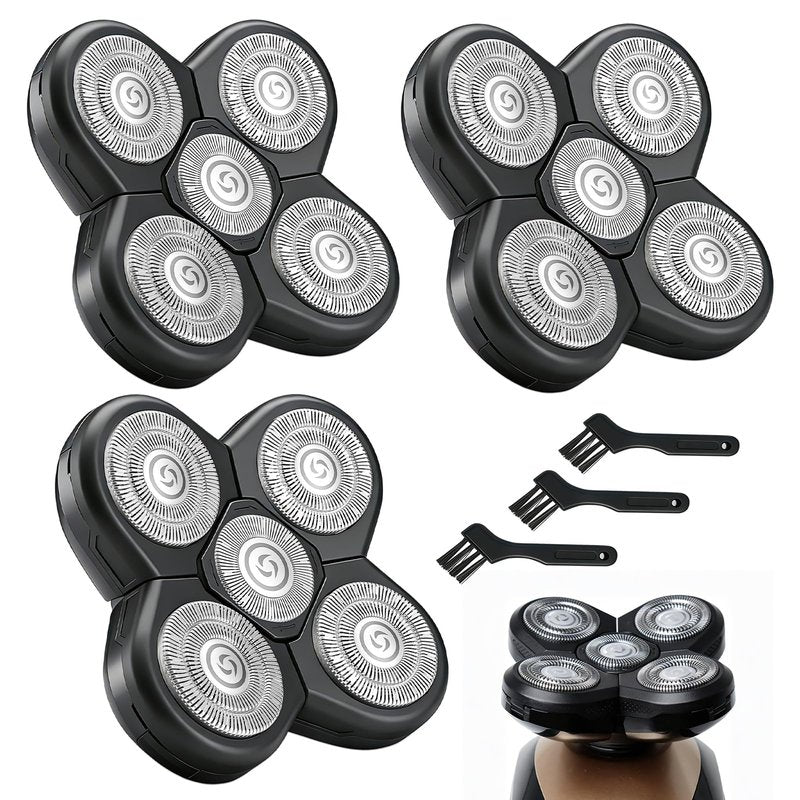Head Shaver Replacement Blades Refills Compatible with Freebird Head Shaver, 5 Blades Shaver Replacement Heads for Bald Men Freedom Grooming,3PACK