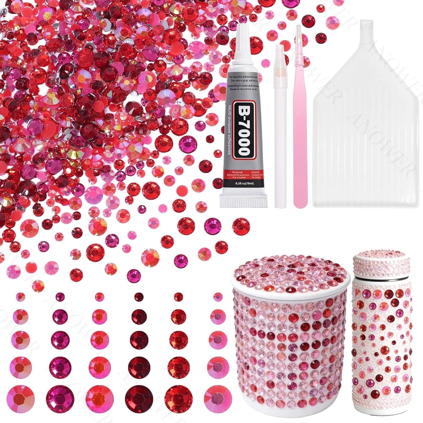 Mixed Light Color Resin Flatback Rhinestones - 16,000 Pcs for Crafting & DIY Projects | 2-6mm Gems for Makeup & Tumblers