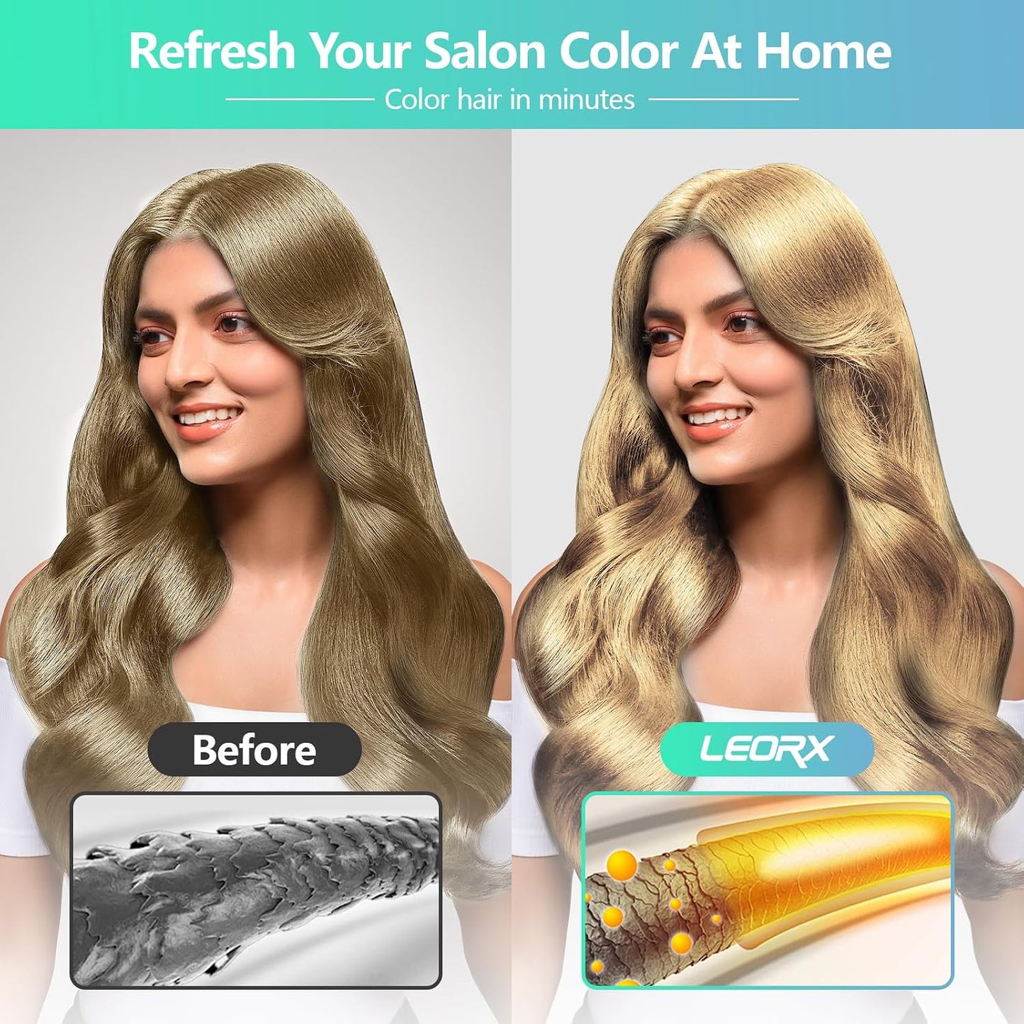 Luxury Blonde Hair Dye Shampoo - 3 In 1 Herbal Color Treatment for Women & Men | Instant Refreshing Formula