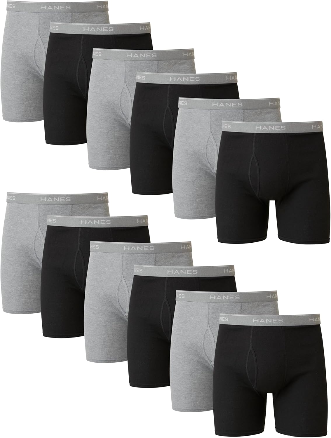 Hanes Men's Boxer Briefs - Cool & Breathable Cotton, Moisture-Wicking, No Ride-Up | 3-Pack