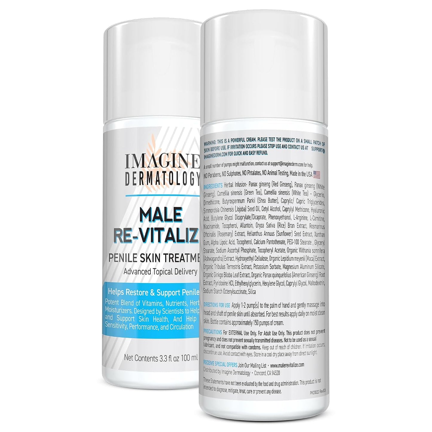 Male Re-Vitalize Penile Health Relief Cream - Soothe & Protect Irritated Skin | TSA Compliant 3.3 fl oz