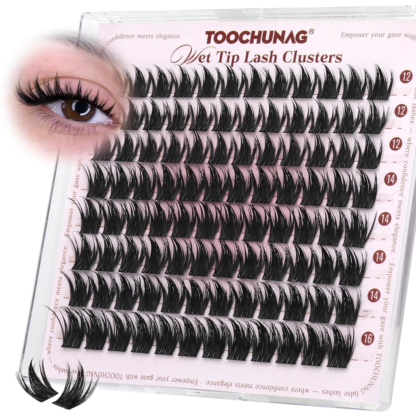 Manga Lash Clusters Kit - DIY Volume Spiky Eyelashes Extensions | 10-18mm Bunny Style with White Bond & Seal