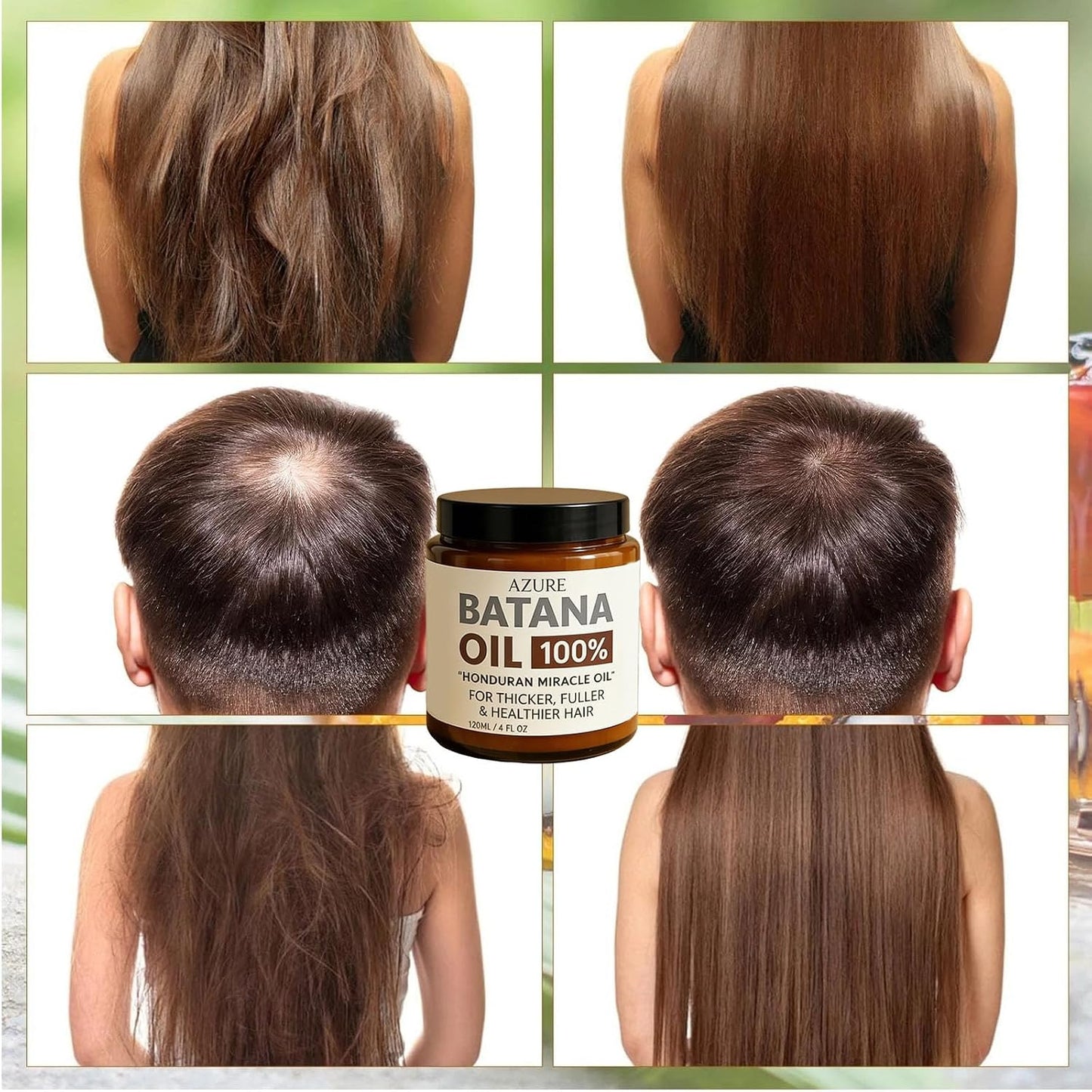 Azure Batana Oil for Hair Growth - 100% Pure Hydrating Oil for Thicker, Stronger Hair | 4 Fl Oz