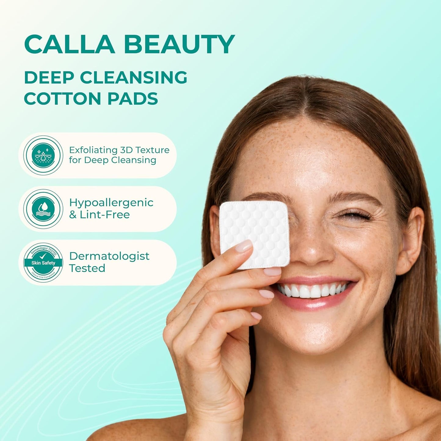 Deep Clean Cotton Pads - Textured Woven Makeup Remover Rounds | Thick & Tear-Resistant, 300 Count (Pack of 2)