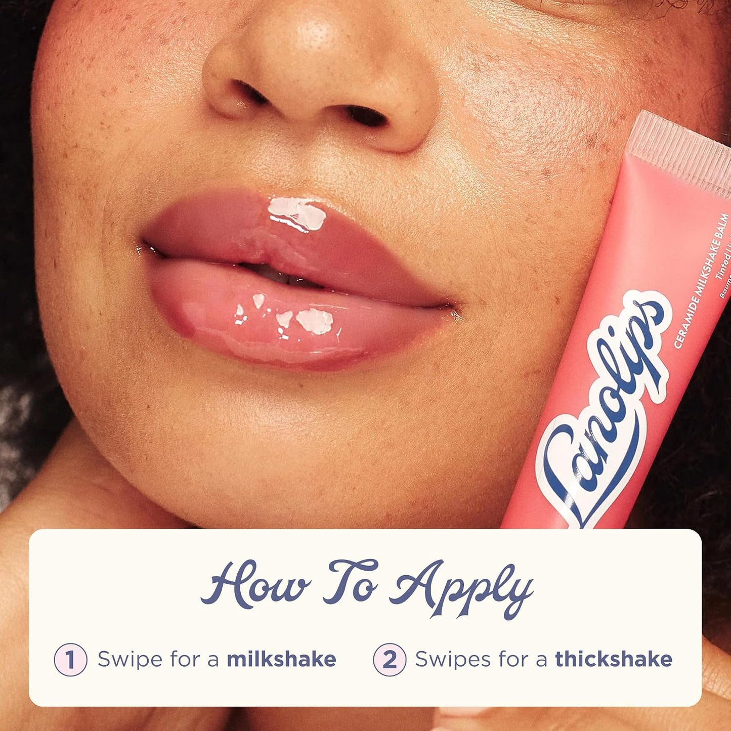 Lanolips Tinted Lip Balm - Hydrating Ceramide Milkshake Moisturizer | Sheer Glossy Balm in Caramel Melt (0.44 oz)