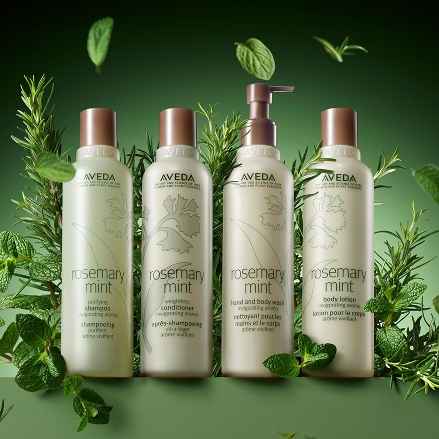 Aveda Rosemary Mint Hand & Body Wash | Liquid Hand Soap and Body Wash | with Invigorating Aroma of Certified Organic Peppermint & Rosemary, 8.5 Fl Oz