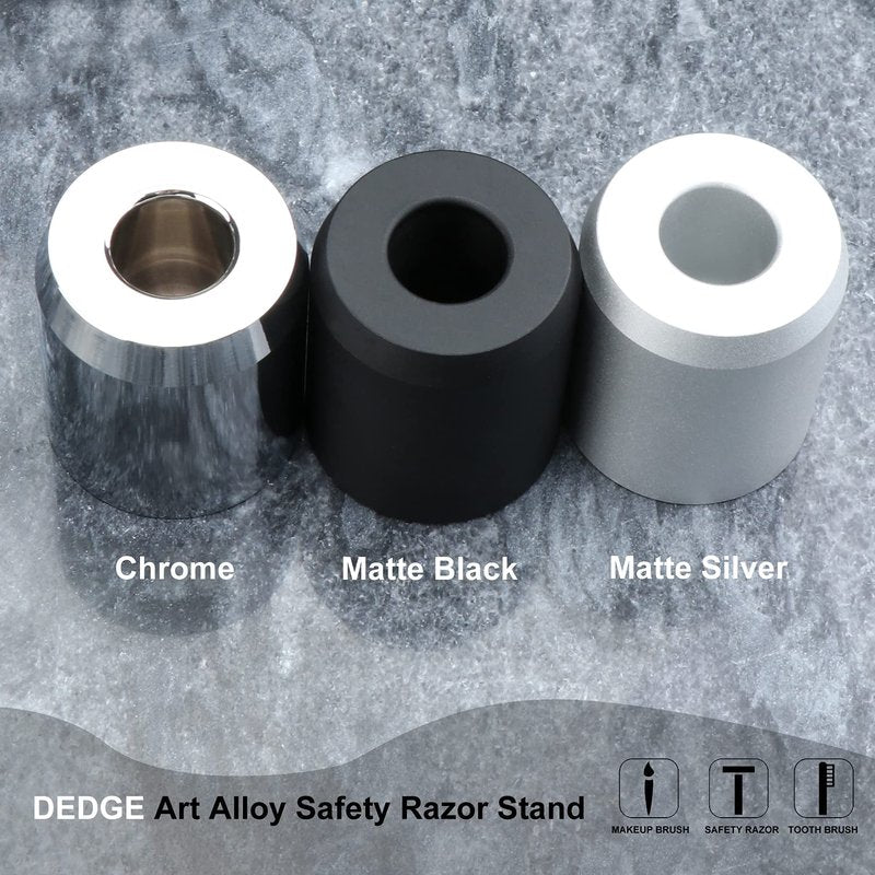 DEDGE Safety Razor Stand Matte Silver-Razor Holder Stand-Double Edge Safety Razor Stand-Shaver Holder for Bathroom Accessory-Opening Dimension is 1.7cm/0.67"
