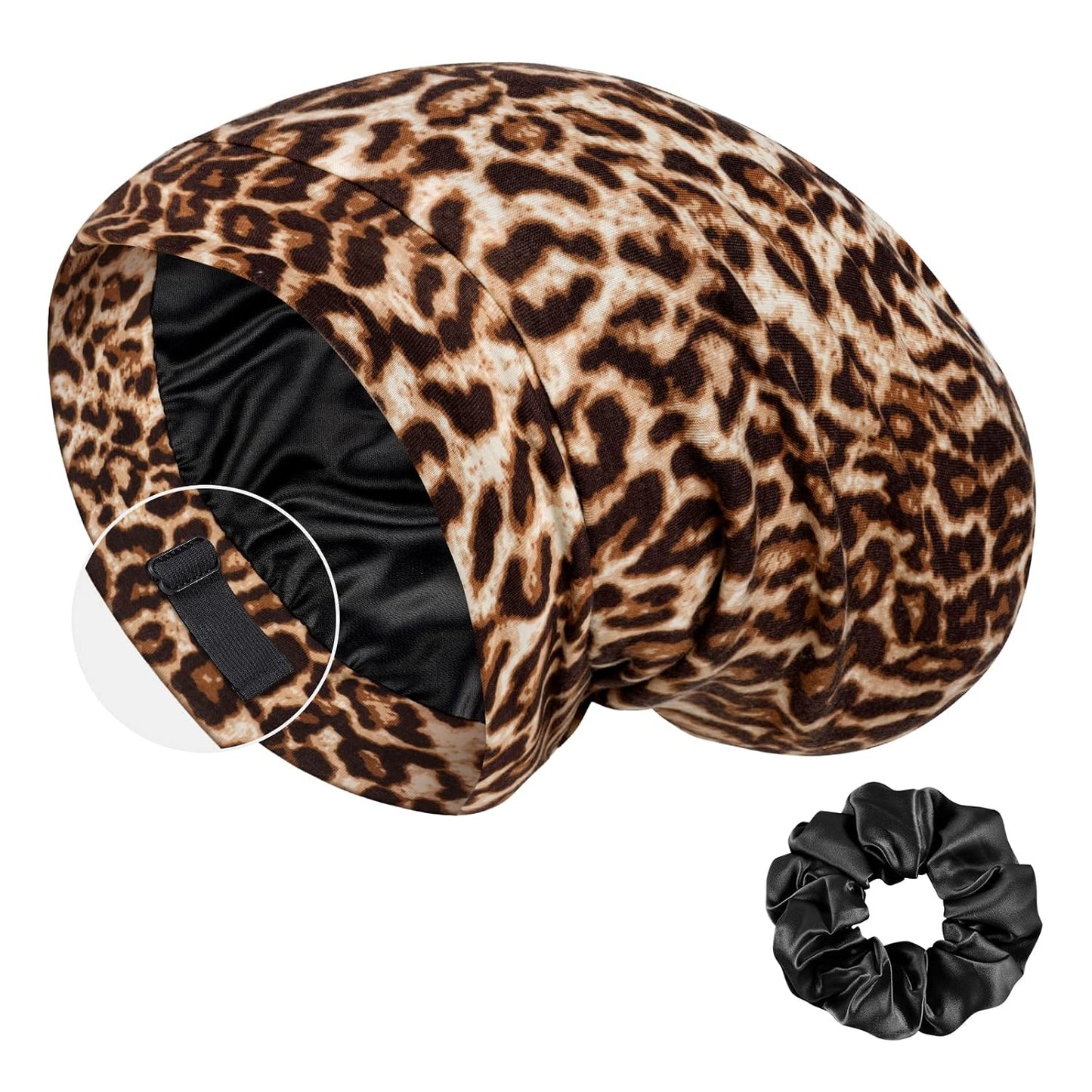 Mulberry Silk Bonnet for Sleeping - Real Silk Sleep Cap for Curly Hair & Braids | White