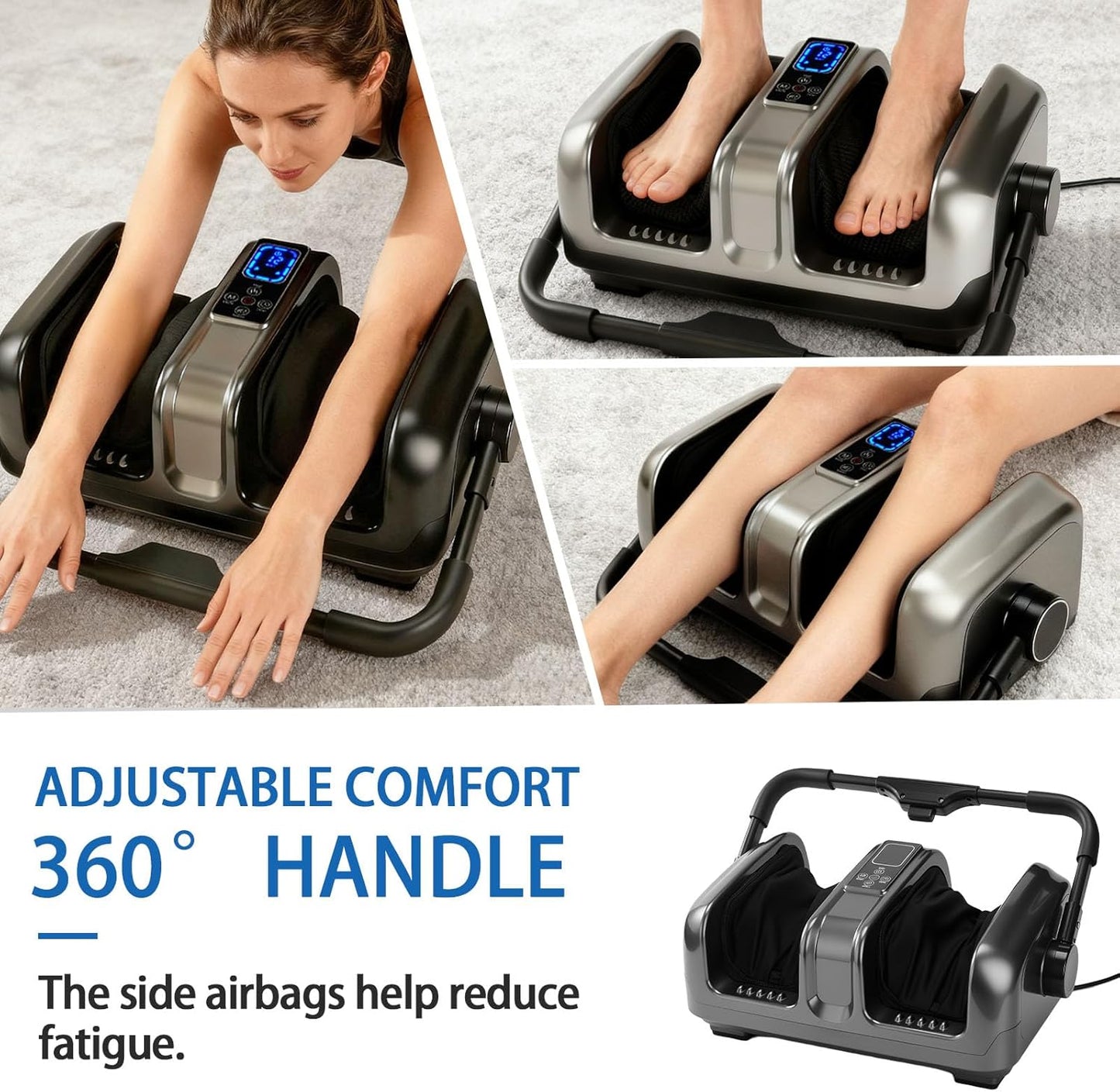 Deep Kneading Foot Massager with Heat - Electric Feet Relaxation Machine | Remote Control, Home & Office Use