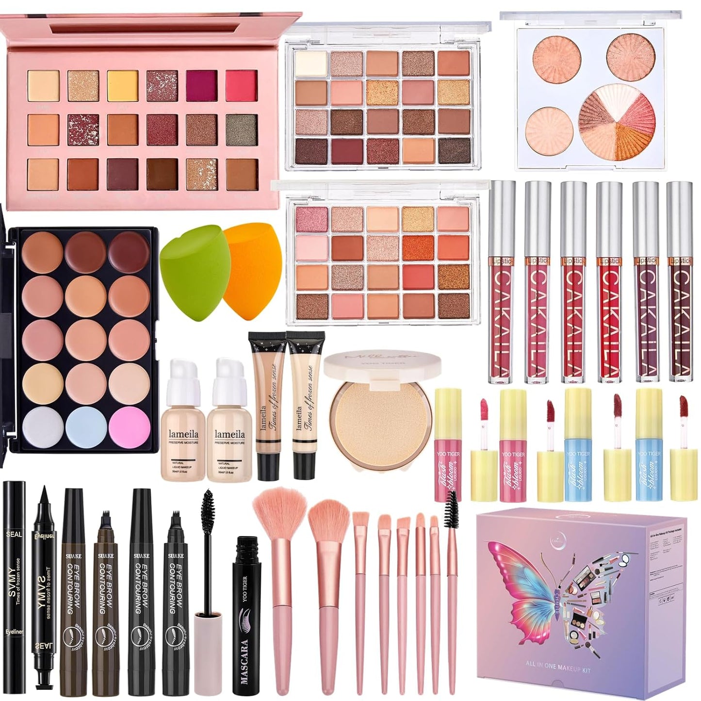 All-in-One Makeup Kit for Women | Full Set with Foundation, Eyeshadow, Blush & Brushes