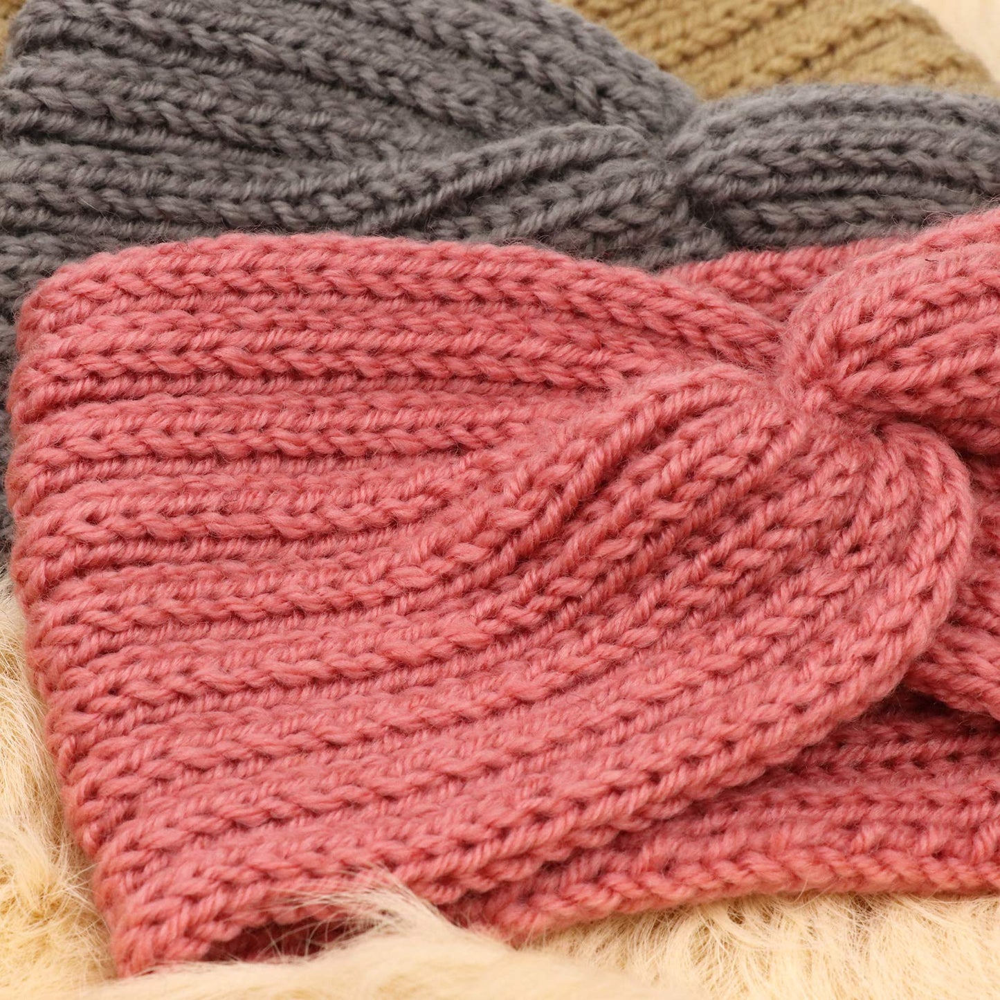 DRESHOW Crochet Ear Warmer Headband Soft Knit Turban Stretch Headbands Warmer for Women Winter 6 Pack