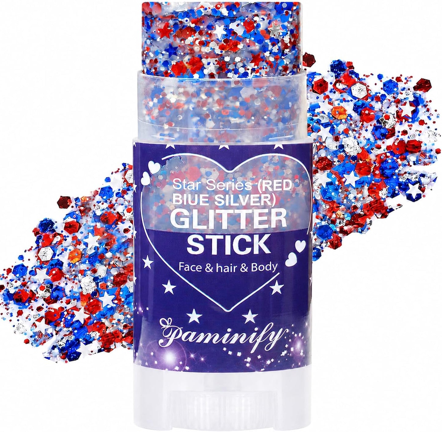 Pink Hair Glitter Stick - Waterproof Body & Face Glitter for Concerts | Shimmer Holographic Paint for Halloween & Spirit Week