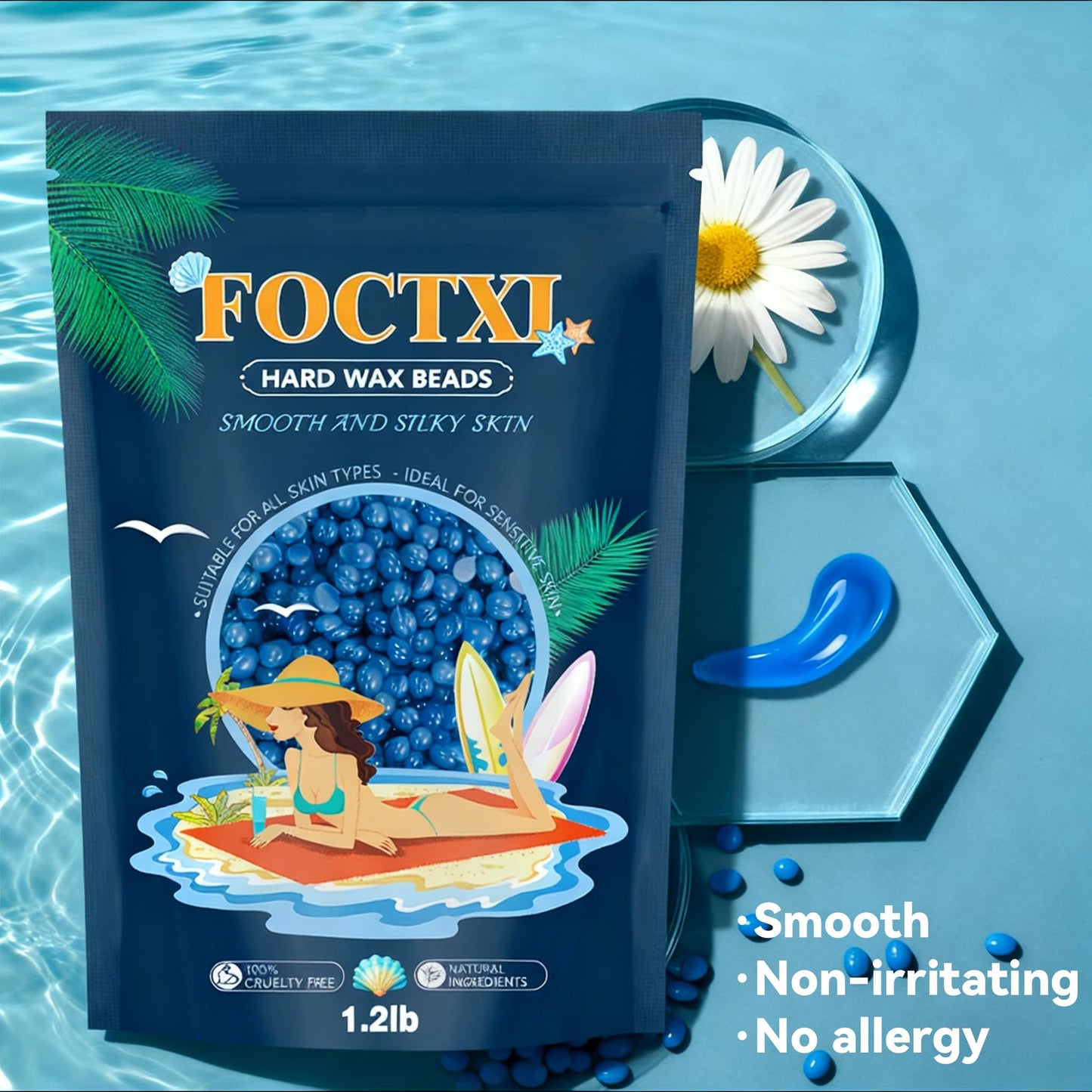FOCTXI Hard Wax Beads, Wax Beans for Hair Removal