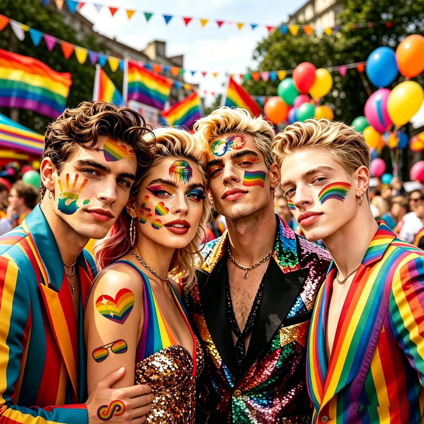 20 Sheets 2026 Pride Temporary Tattoos,170+ PCS LGBT Rainbow Gay Pride tattoos Stickers for Women, Men, Adults, Rave Party Accessories, Equality Celebrations