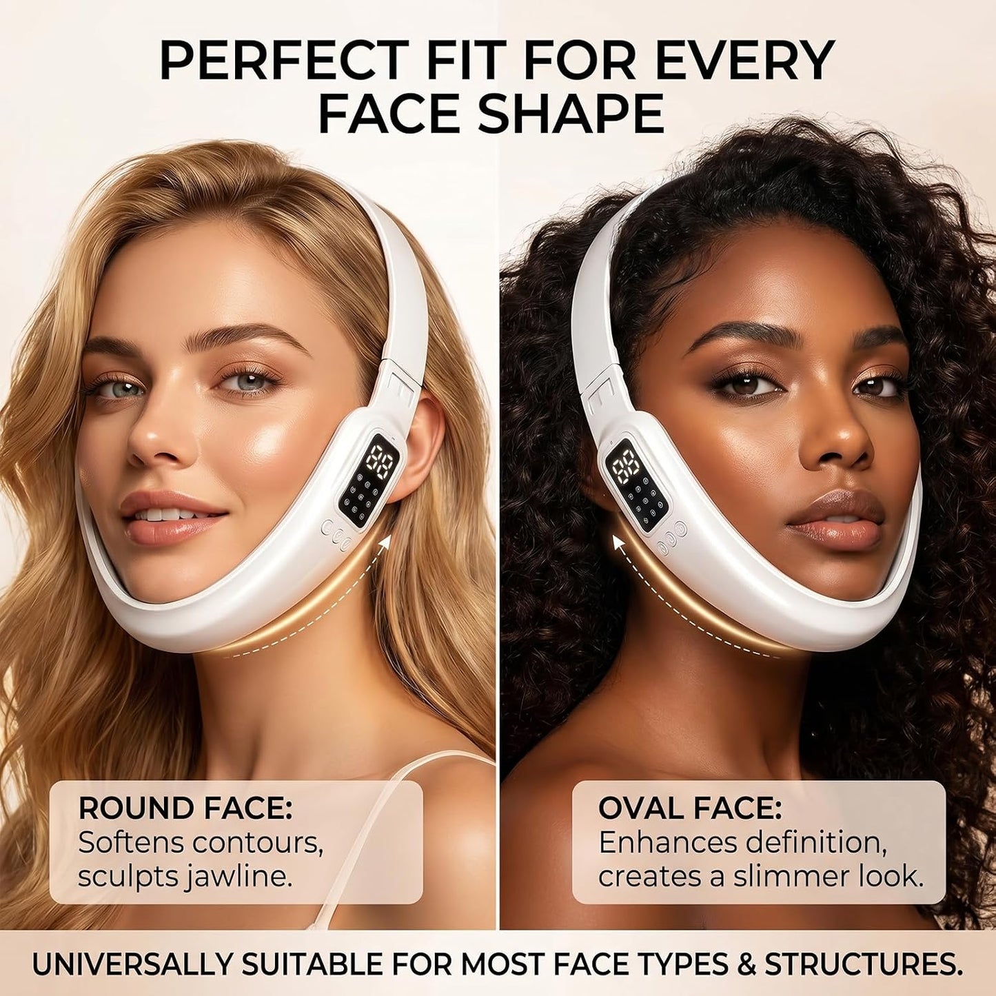 Electric Double Chin Device - V-Face Sculpting Machine with 8 Modes & 15 Intensities | Smart V-Line Shaping Tool