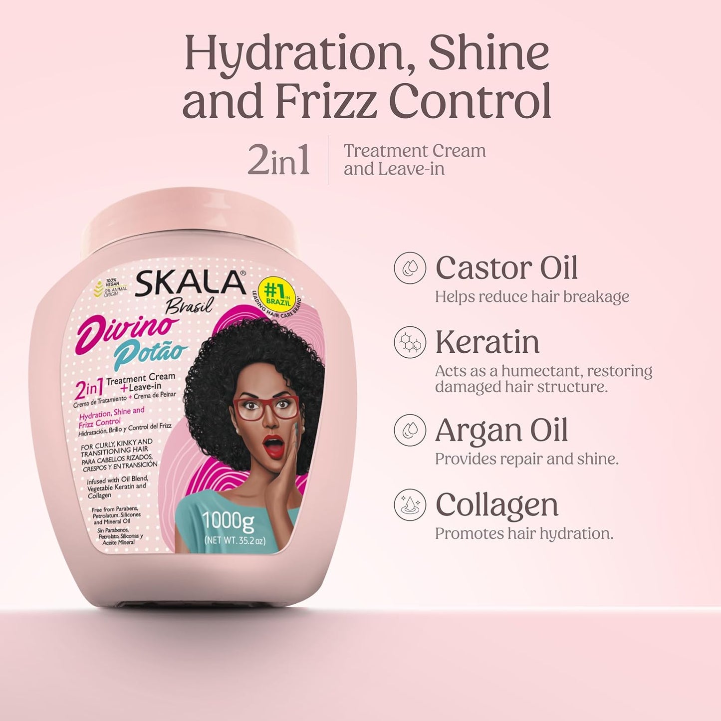 SKALA 2-in-1 Conditioning Treatment | Leave-In for Curly & Coily Hair, 35.2 oz