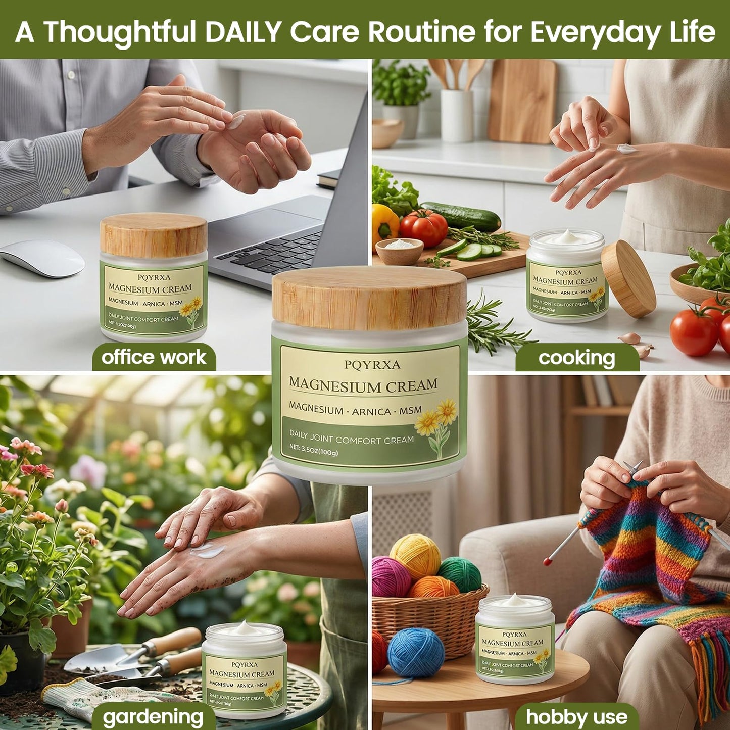 Magnesium Chloride Nerve Relief Cream with Arnica and Msm for Joint, Muscle Relaxation, Hands & Knees, Fast-Absorbing & Non-Greasy Soothing Nerve Formula Moisturizing for Daily Comfort