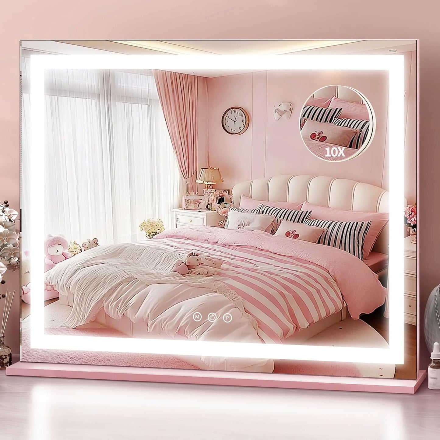 Lighted Vanity Mirror - 23x18 Inch Dimmable LED with Touch Control | Large Makeup Mirror for Dressing Room
