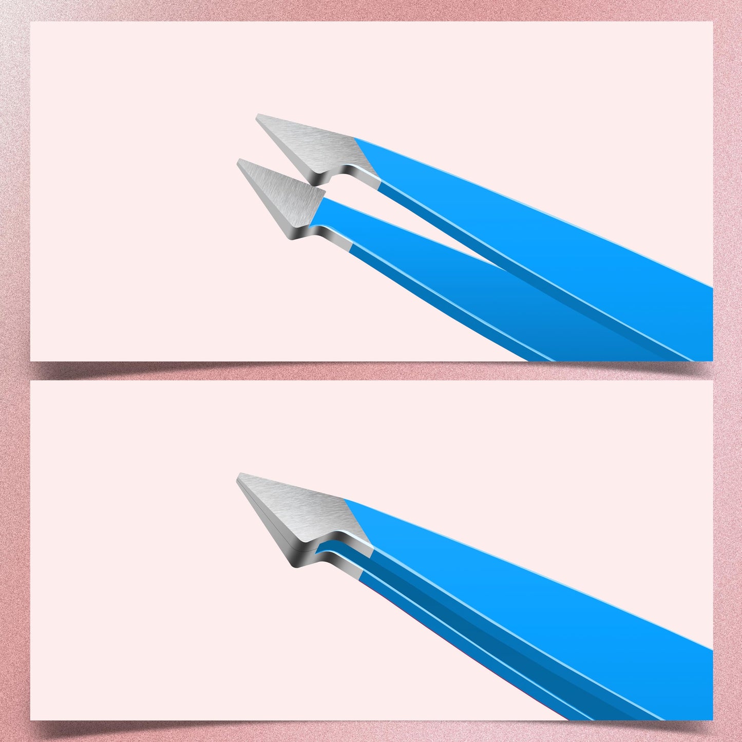 MARKHOR® Royal Blue Eyebrow Tweezers for Women Facial Hair, Splinter and Ingrown Hair Removal Tweezers Set, Professional Pointed and Slant Tweezers for Eyebrows, Precision Tweezers for Eyebrows
