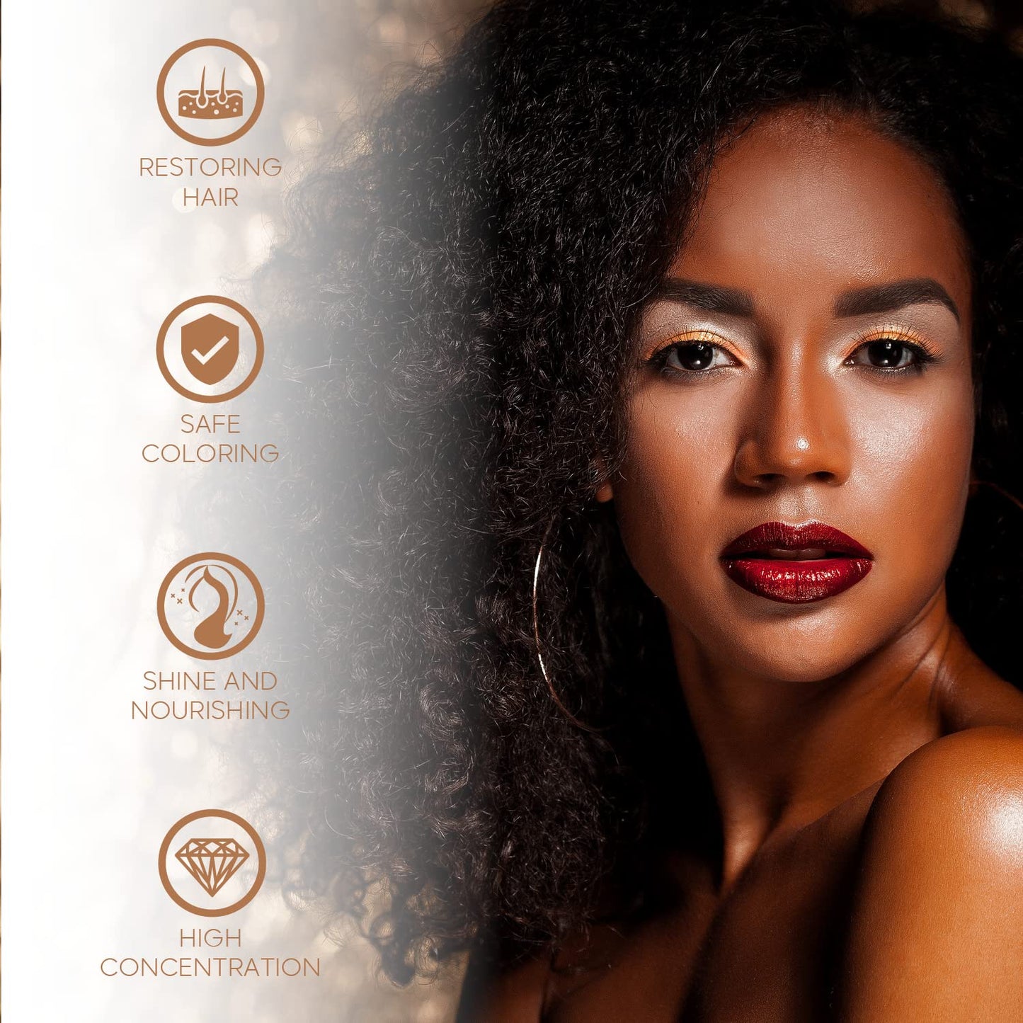 Gold Hair Shine Ampoule Booster Reconstruction Treatment with Shea Butter and Amino Acids – Deep Conditioning Serum for Smooth Soft and Shiny Hair – 0.33 fl oz