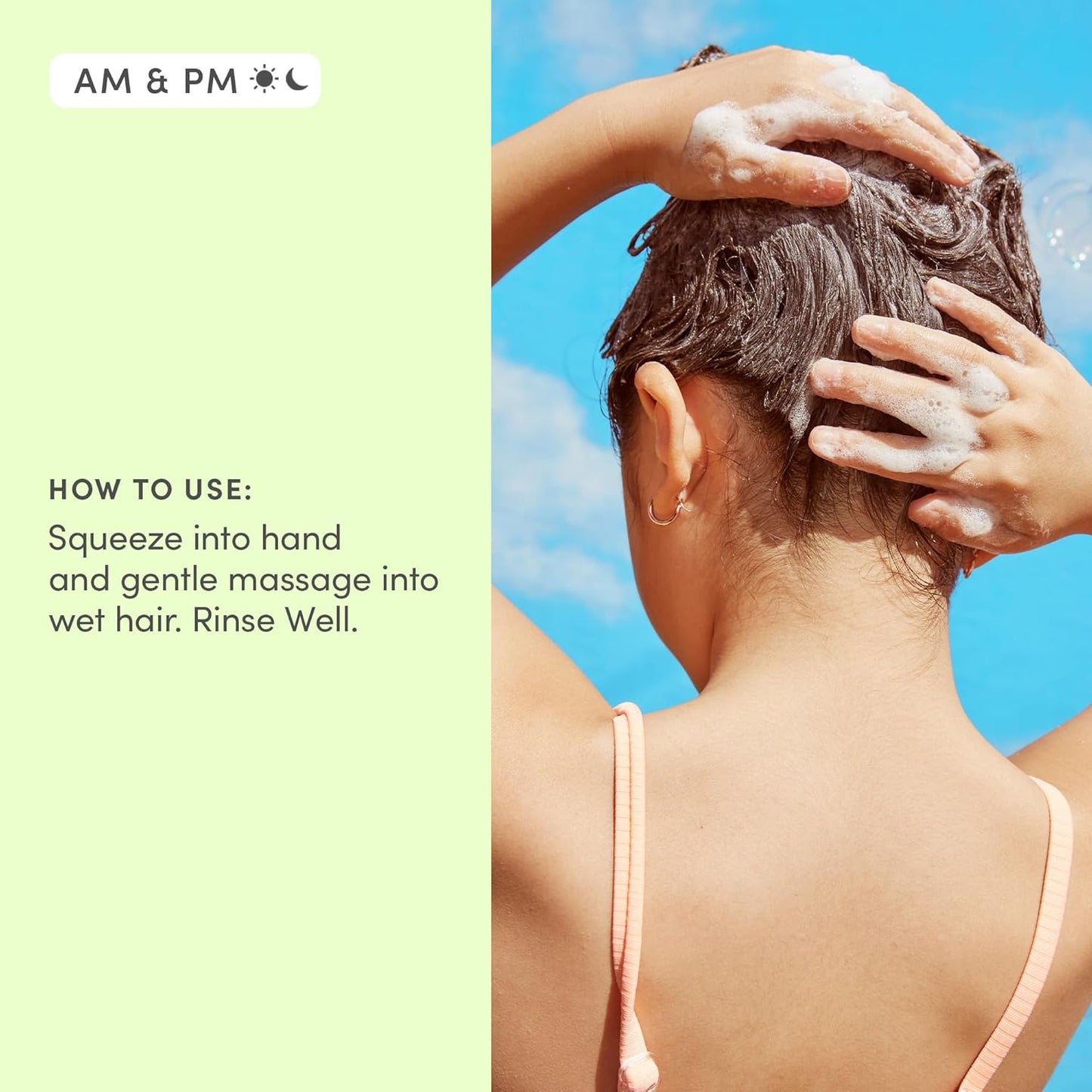 Kids After-Swim & Sports Shampoo - Cleansing Clay Detoxifies Hair & Scalp | Vegan, Dermatologist-Tested, All Hair Types, Ages 3+