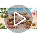24pcs Hawaiian Party Supplies - Disposable Boat Plates with Bamboo Sticks & Flags