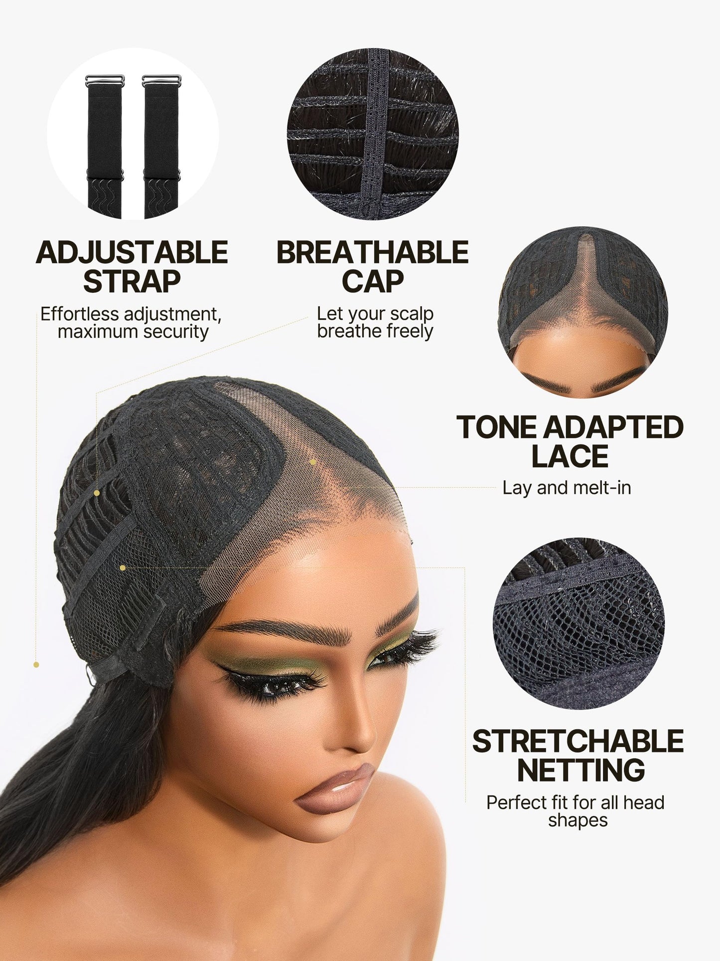 Frodio Veralux™ Blend Human Hair Middle Part Loose Body Wave Wig Curly Hair Glueless Ready to Wear Blend Hair Wig for Black Women 12 Inch Highlight Brown Lace Front Wigs