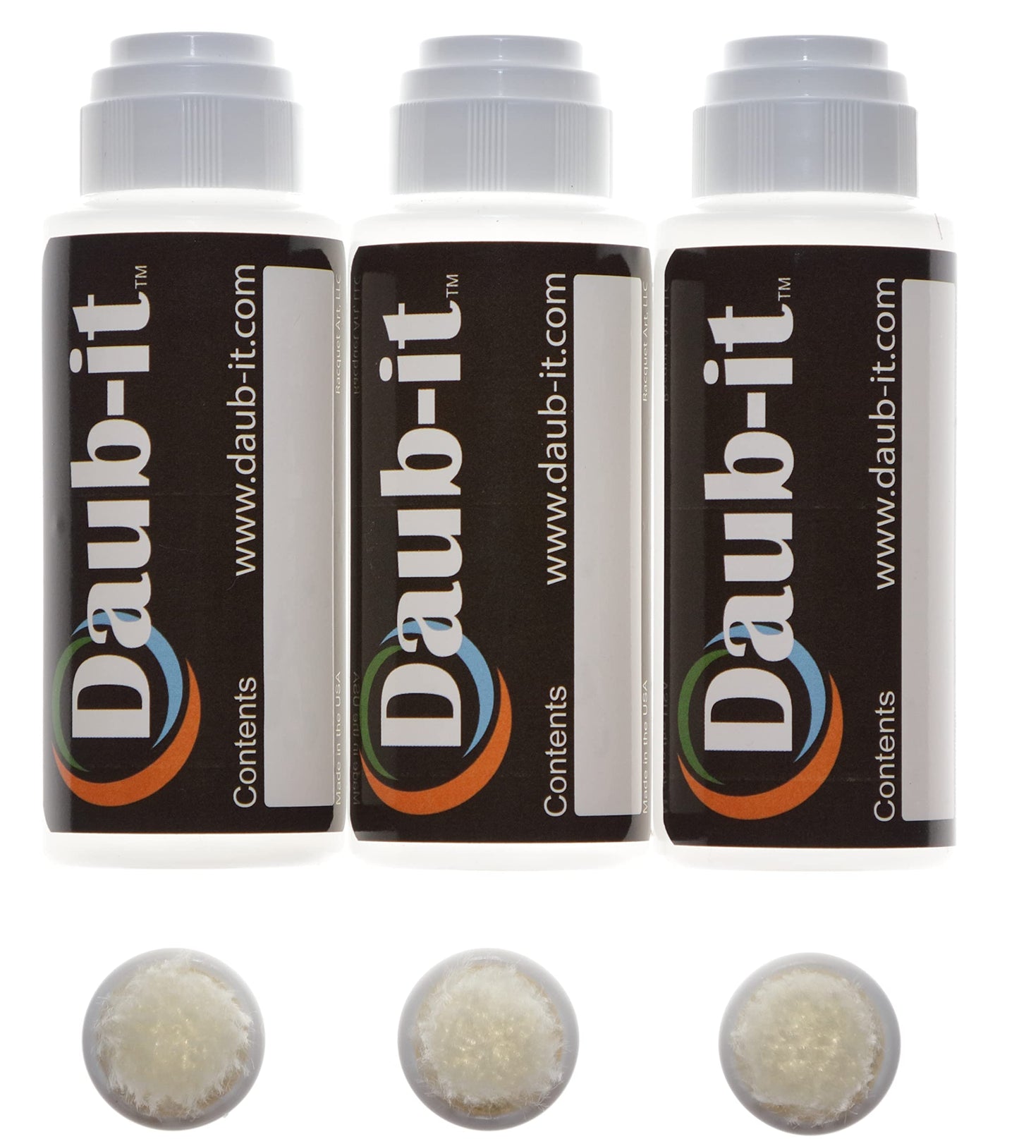 Racquet Art, LLC Daub-it™ Empty bottles with applicators - 2 oz - Mohair dauber - 3 Pack