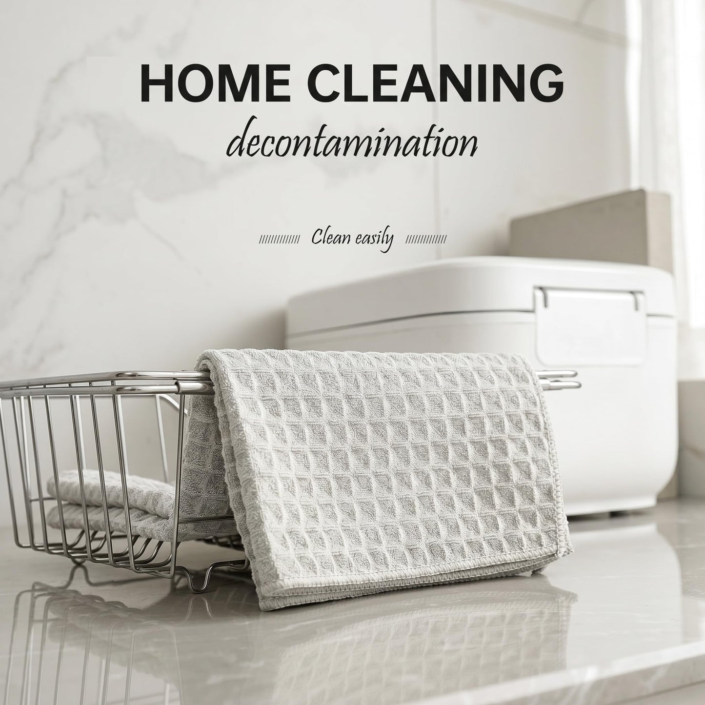 Microfiber Cleaning Cloth, 3 Pack 380GSM Waffle Weave Kitchen Rags Absorbent Lint Free Cleaning Cloths, Reusable Barista Towels for Coffee Bar Station and Home Kitchen Countertops
