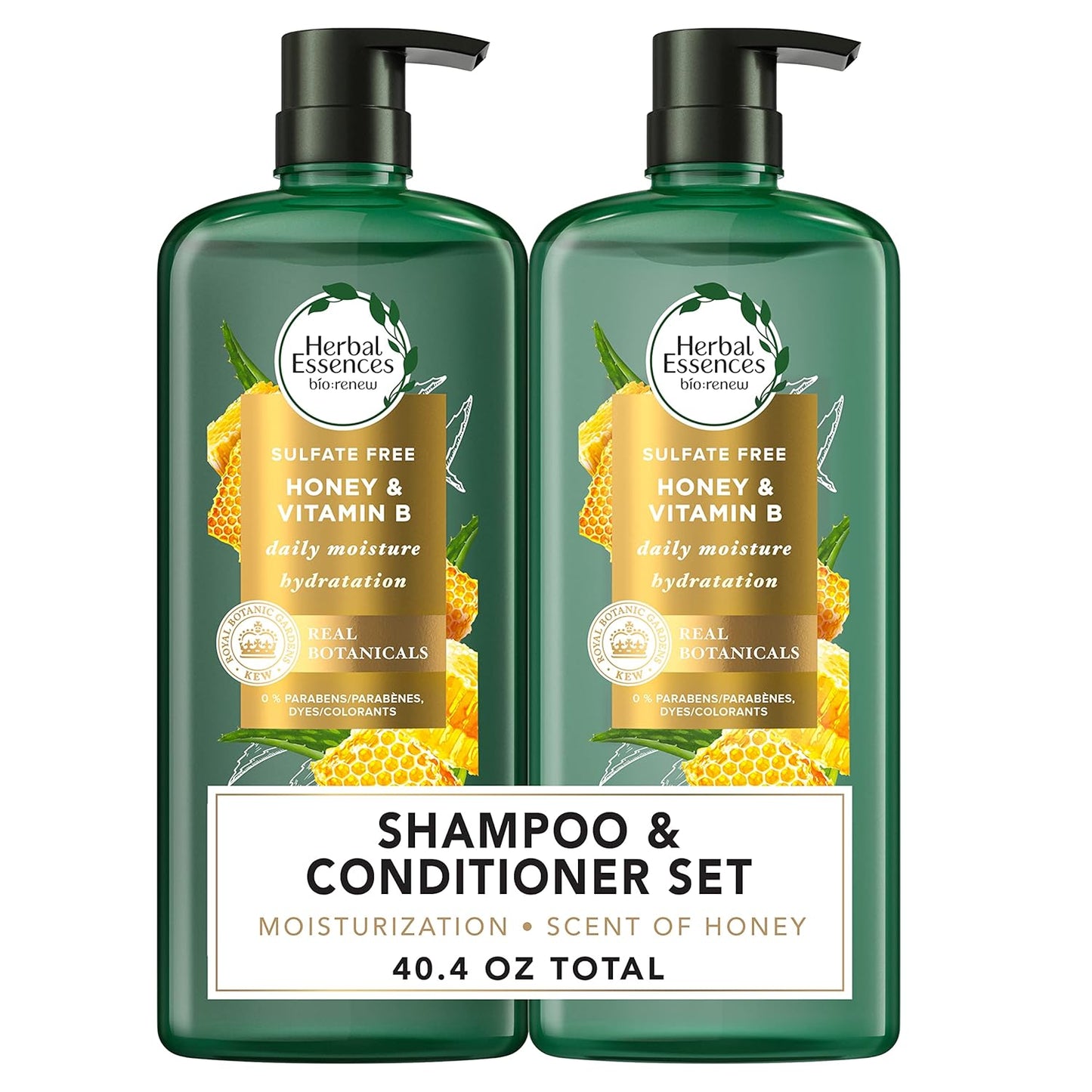 Herbal Essences Sulfate Free Shampoo - Daily Moisture & Nourishment with Honey, Aloe Vera & Camellia Oil | 33.8oz