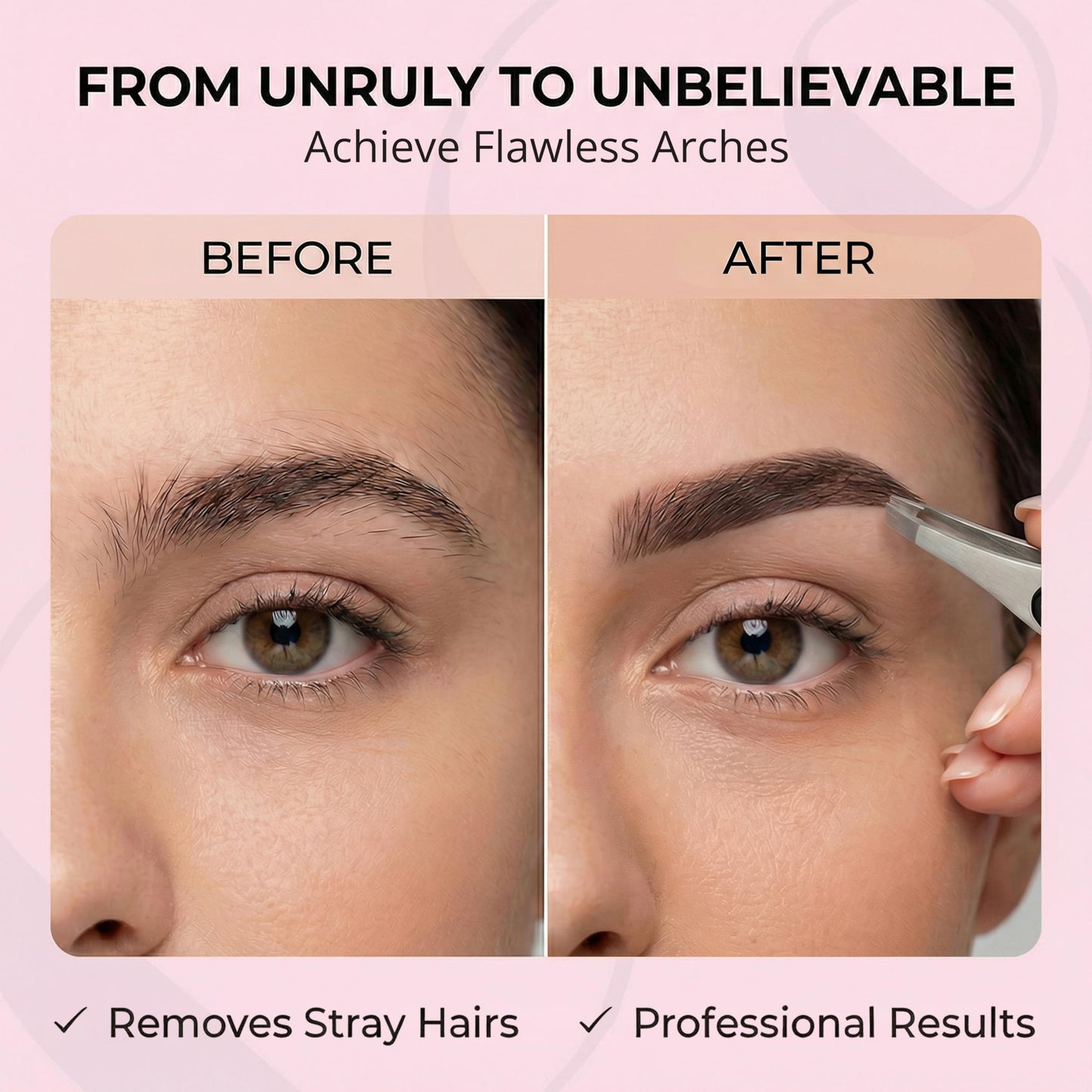 Coco’s Closet Tweezer for Eyebrows – Surgical grade Stainless Steel Slant Pink Tweezer - Precision for Ingrown Hair Removal