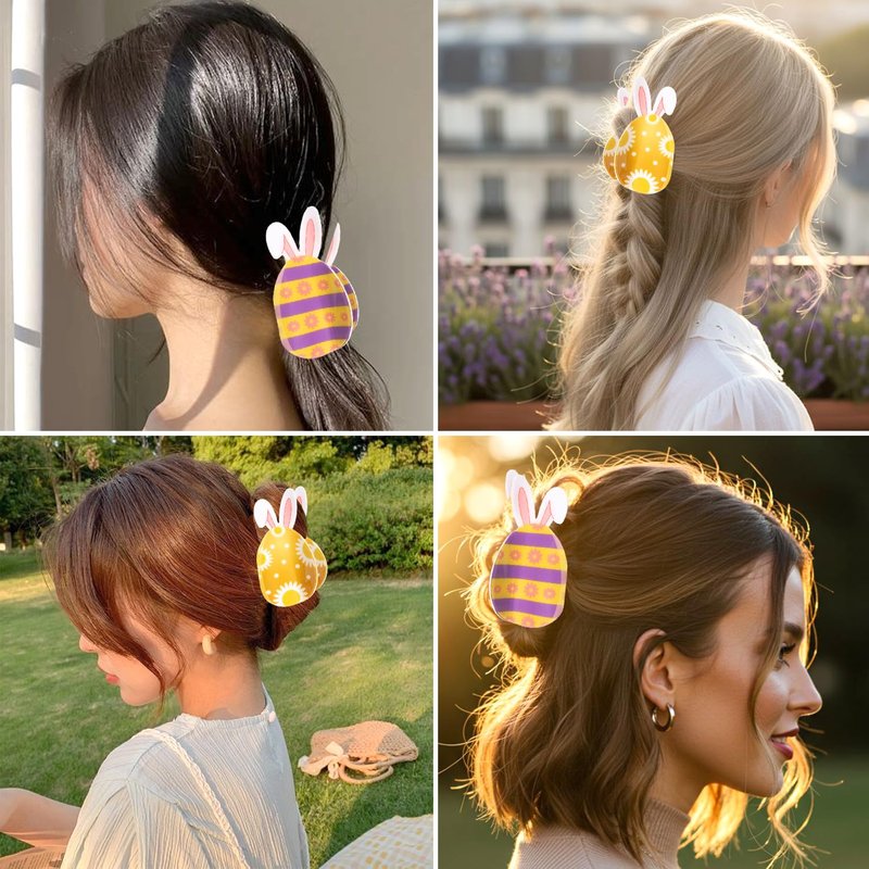 Easter Bunny Hair Claw Clips - Cute Spring Rabbit Design Hairpins | Non-Slip Strong Hold for All Hair Types