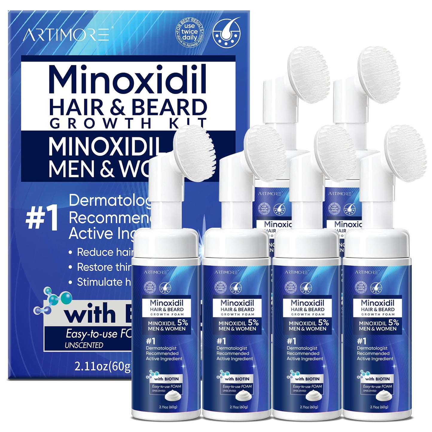 5% Minoxidil Foam for Men and Women, Minoxidil for Men Foam for Hair and Beard, Minoxidil for Women Hair Growth (12 Ounce)