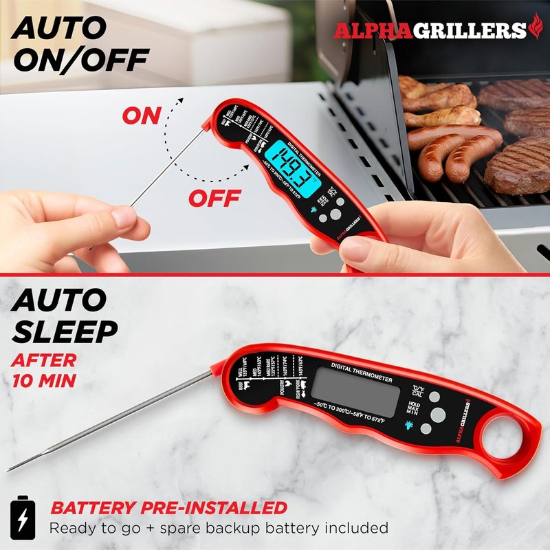 Digital Meat Thermometer - Instant Read Cooking & Grilling Tool | Perfect Kitchen Gift for Dads & Men