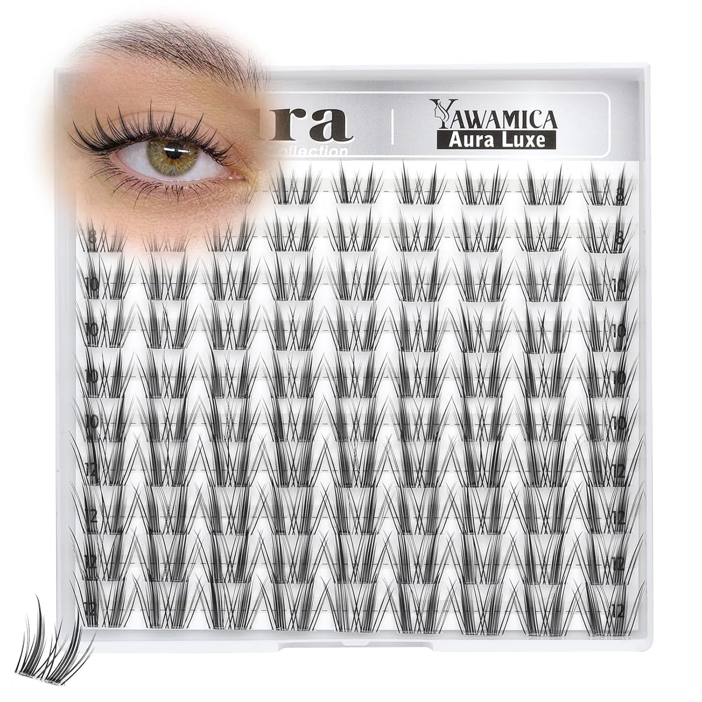 Natural Velour Brown Lash Clusters - Wispy Individual Lashes 8-14mm | CC Curl, Wide Band