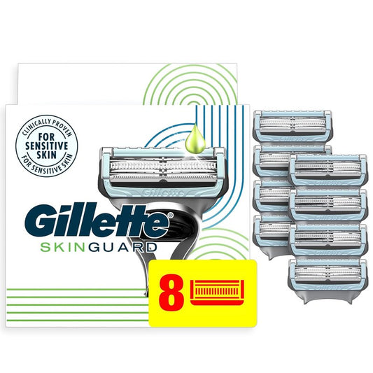 Gillette SkinGuard Razor Blade Refills - 8 Count for Sensitive Skin | Lubricated Cartridges