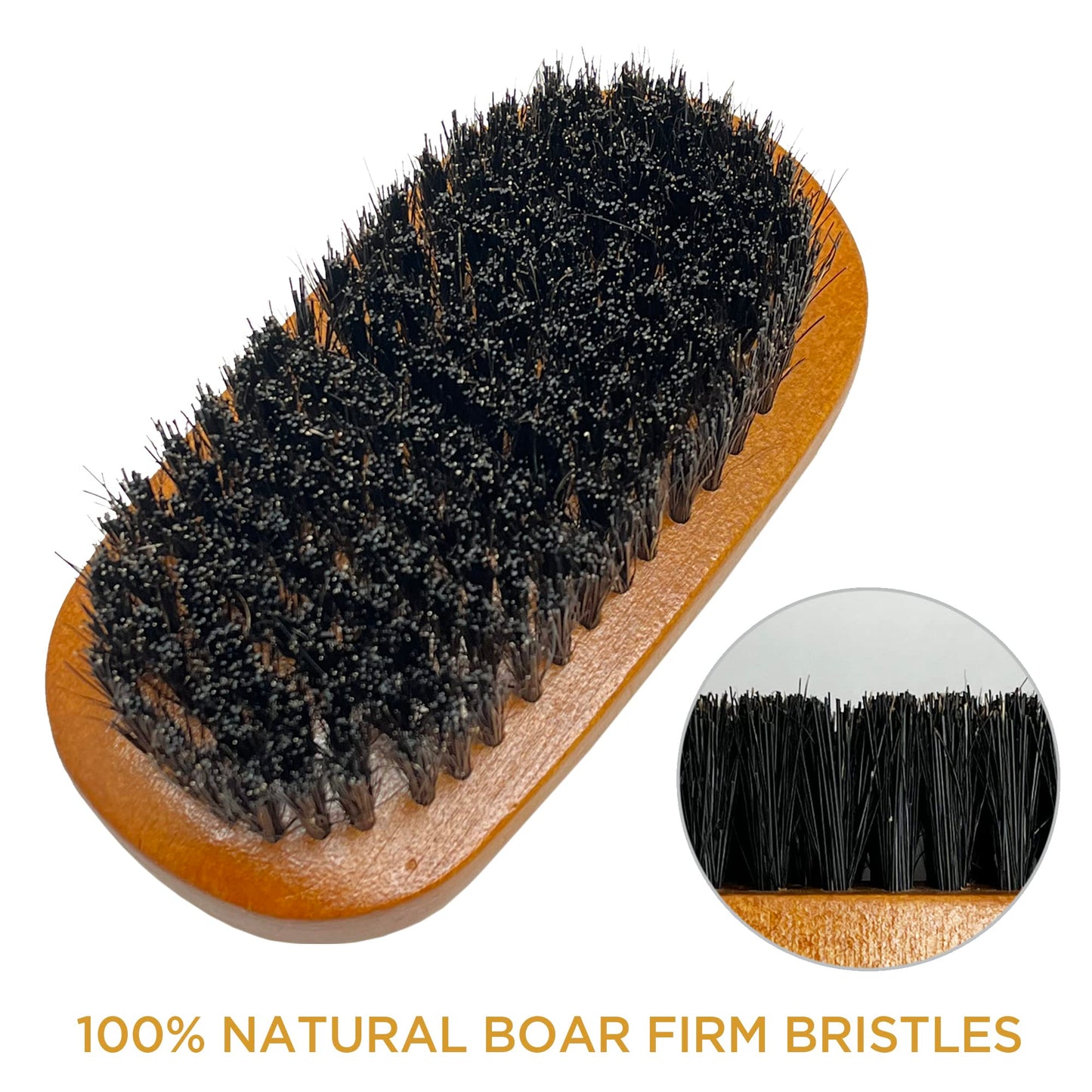 Titan Palm Brush for Hair - Boar Bristles for 360 Waves, Pocket Size, Curly Hair Brush, Slick Back Hair Brush, Wave Styling Tool, 1PC