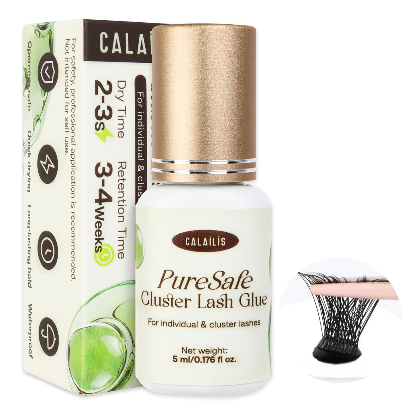 Lash Cluster Glue - Strong Hold Waterproof Adhesive for Eyelash Extensions | 5ml, Lasts 4+ Weeks