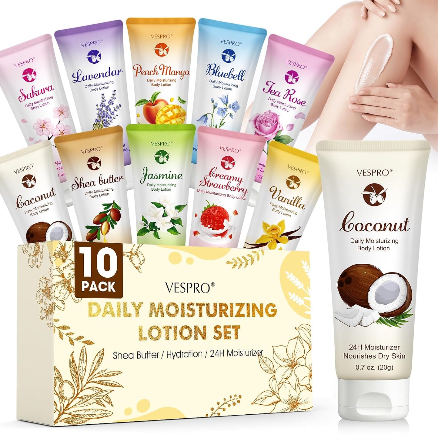 Mini Body Lotion Gift Set - 100 Pack Travel Moisturizer for Dry Skin | Perfect for Valentine's Day & Spa Gifts