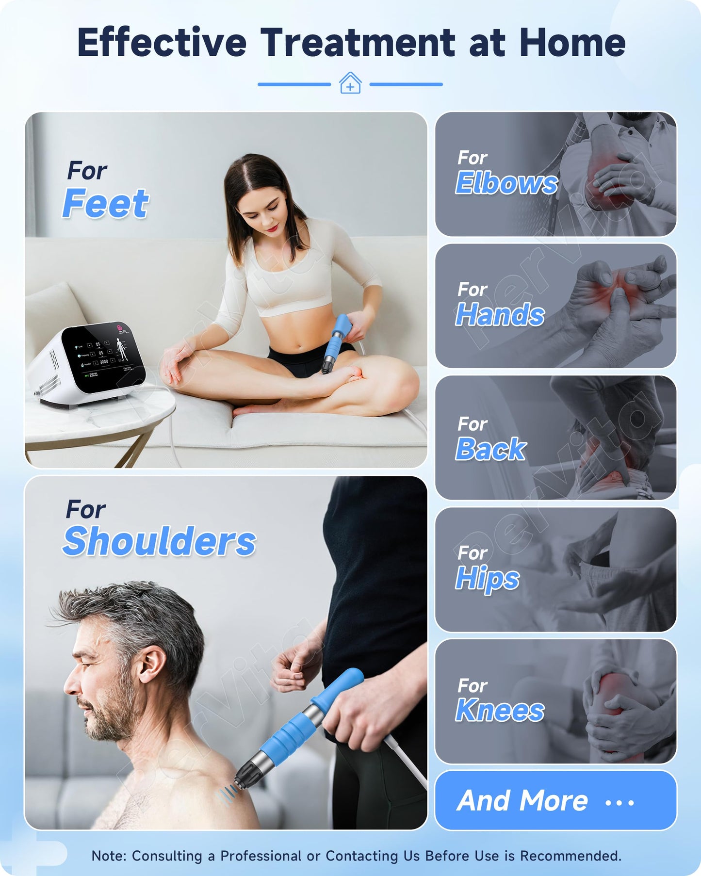 PerVita Medical Shockwave Therapy Machine Extracorporeal Shock Wave Therapy Machine Joint and Muscle Pain Relief On-The-Go Painless Non-Invasive No Side Effects PSP10