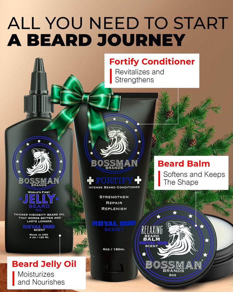 Bossman Relaxing Beard Balm - Tamer, Thickener, Relaxer and Softener Cream and Beard Care Product - Made in USA (Vetiver X Scent)