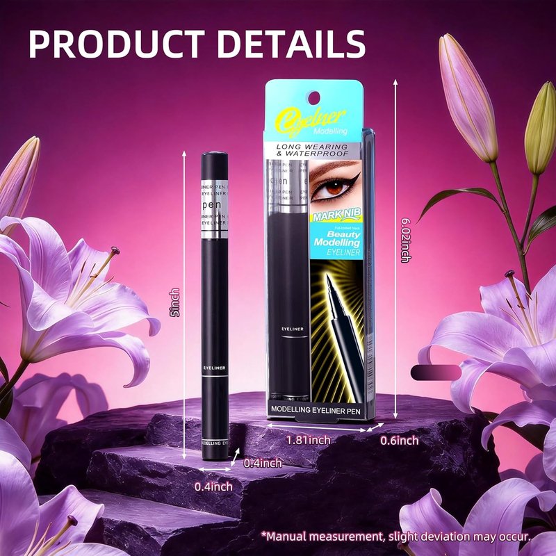Liquid Eyeliner - Waterproof Black Eyeliner with Ultra Fine Brush | Quick Drying, Smudge Resistant, Intense Pigment, 0.042 Fl Oz