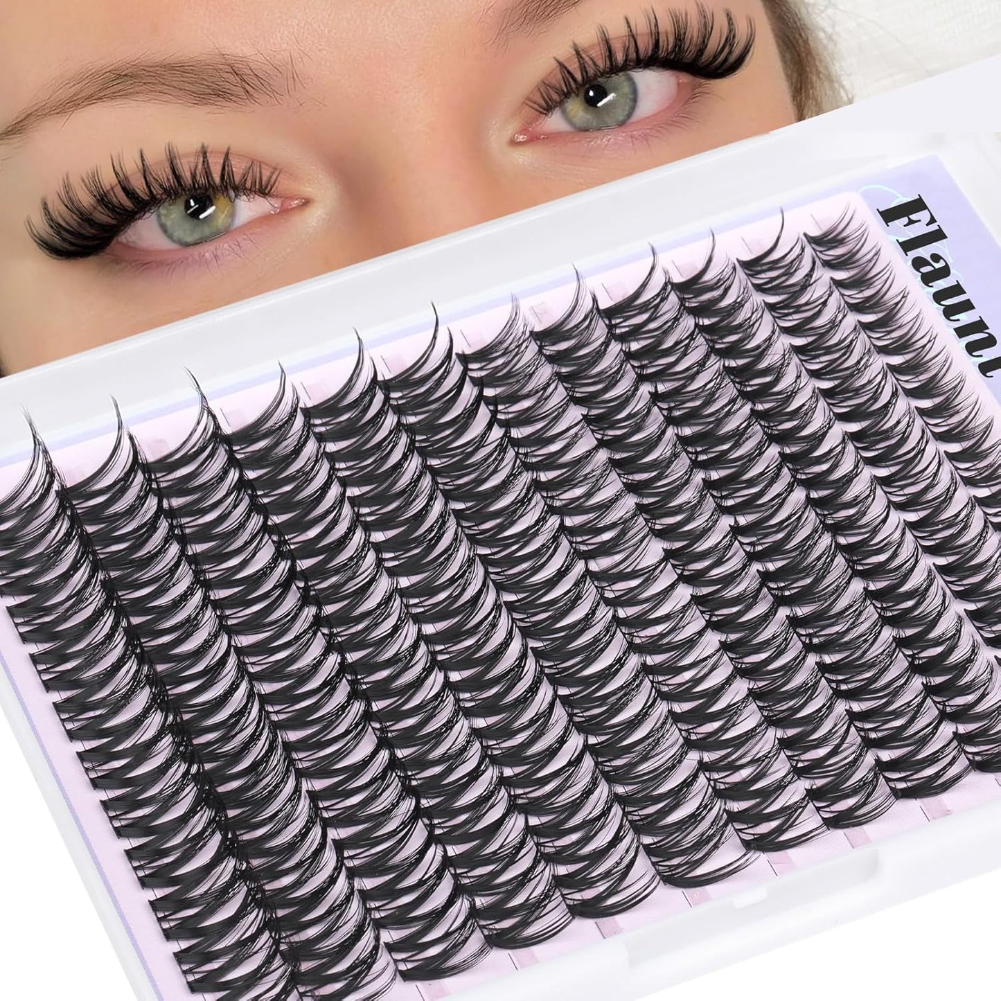 Flaunt Lash Clusters - Wispy Eyelash Extensions 8-18mm | C Curl, 144pcs Waterproof Individual Lashes
