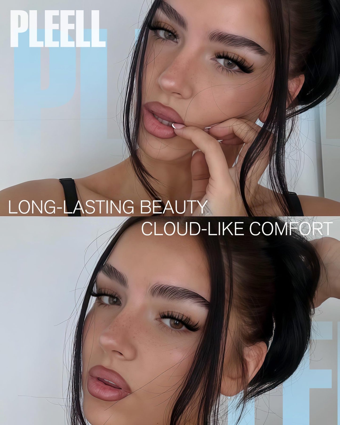 Fluffy Lash Clusters Volume Eyelash Clusters 12-18mm 5D DIY Lashes Clusters D-Curl Thick Cluster Eyelash Extensions Wispy Individual Lashes with Ultra-Thin Band by Pleell