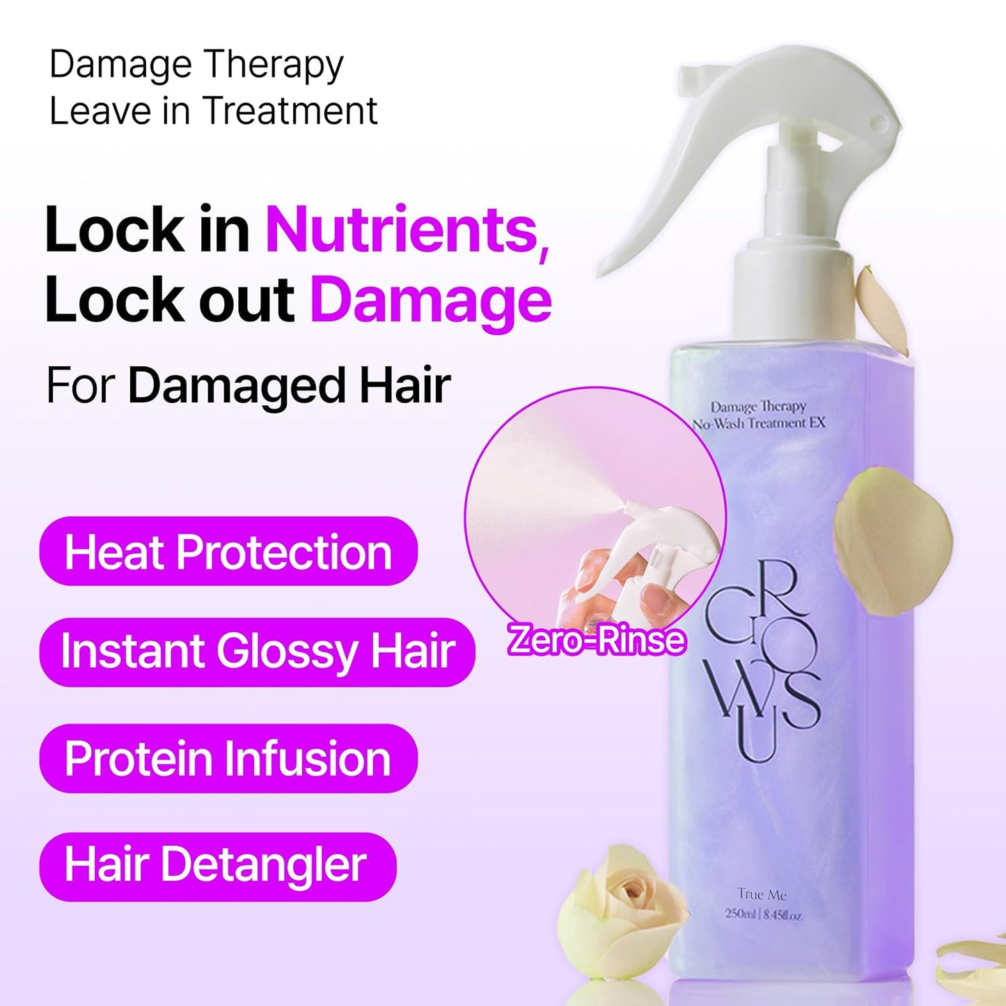 Leave-In Conditioner Spray - No-Wash Hair Treatment & Heat Protectant for Dry, Damaged Hair - Anti-Frizz Detangler with Pearl Protein | 8.45 fl. oz