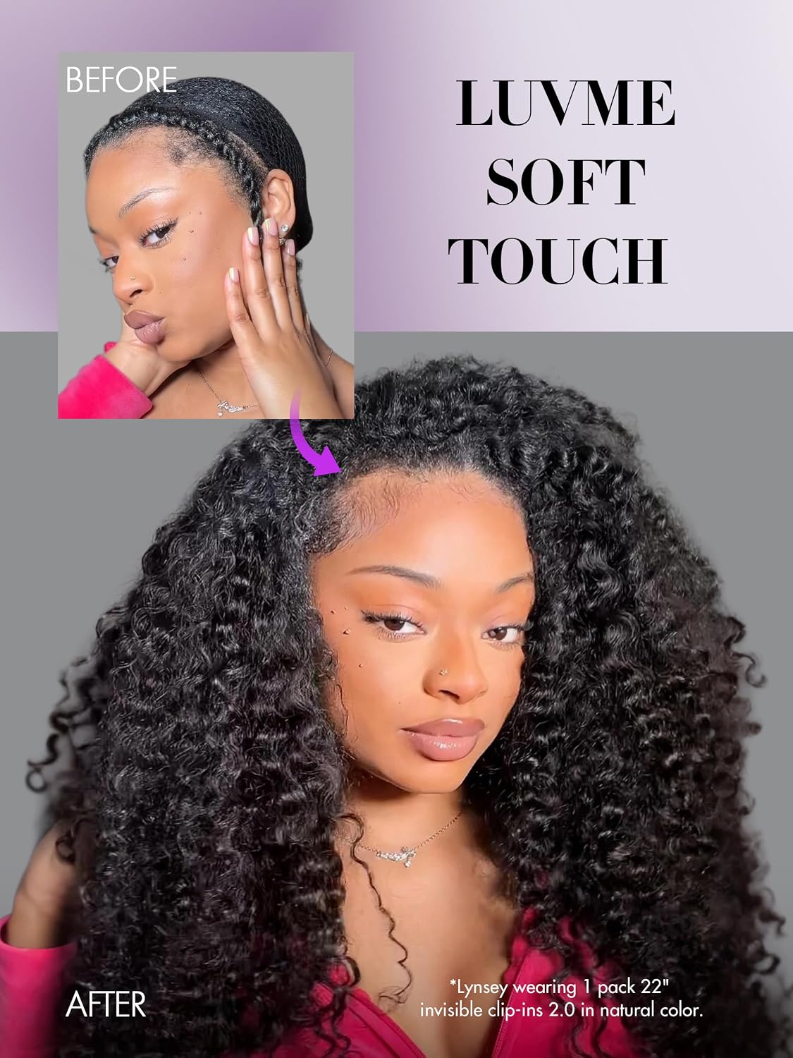 Invisible Messy Curly Clip-In Hair Extensions - Real Human Hair for Women | 14 Inch, 110g, 6 Pcs, Remy Hair