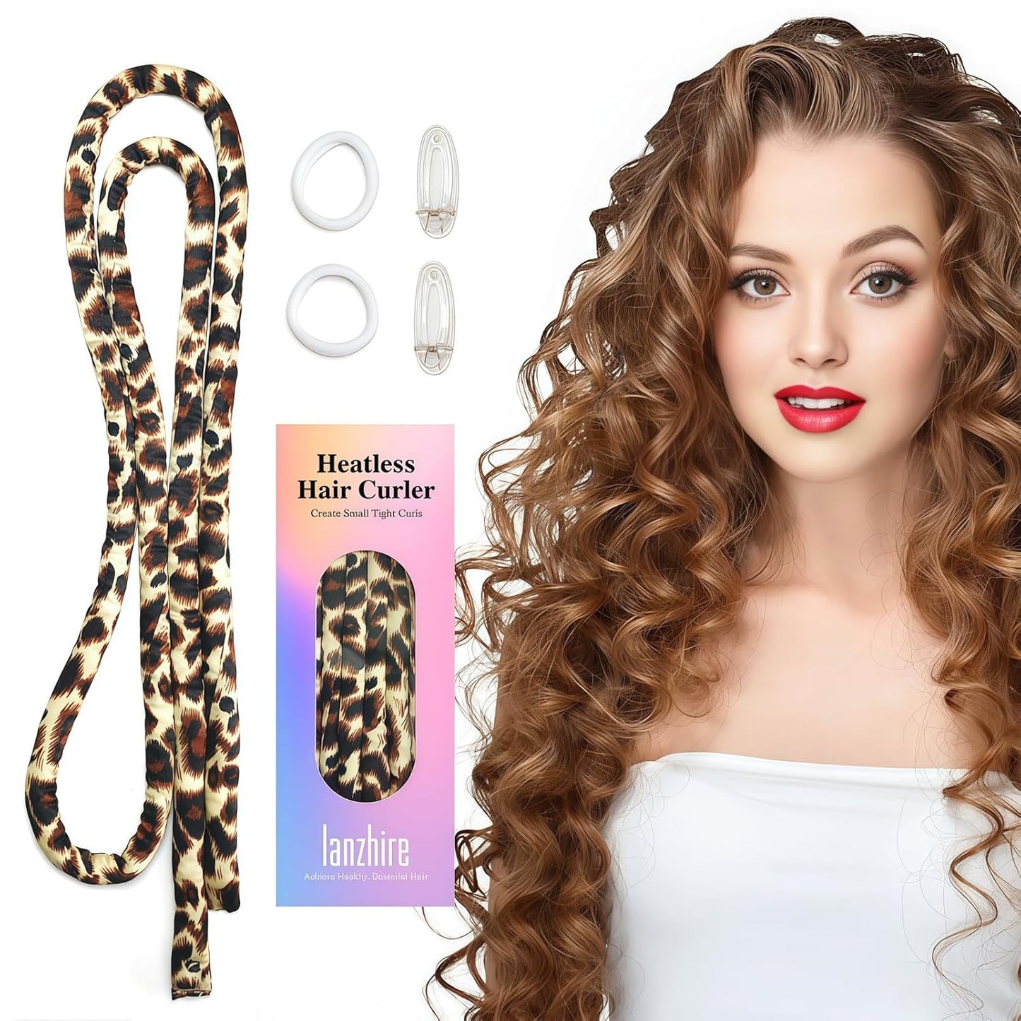 No Heat Overnight Curling Headband - Heatless Curlers for Long & Short Hair | Black