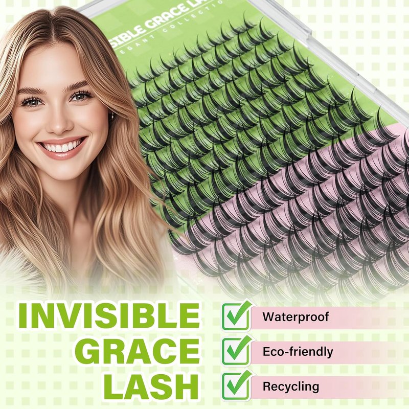Bunny Lash Clusters - C Curl Manga Lashes for Anime Looks | Wispy Natural, Waterproof DIY Extensions (8-18 Mix)