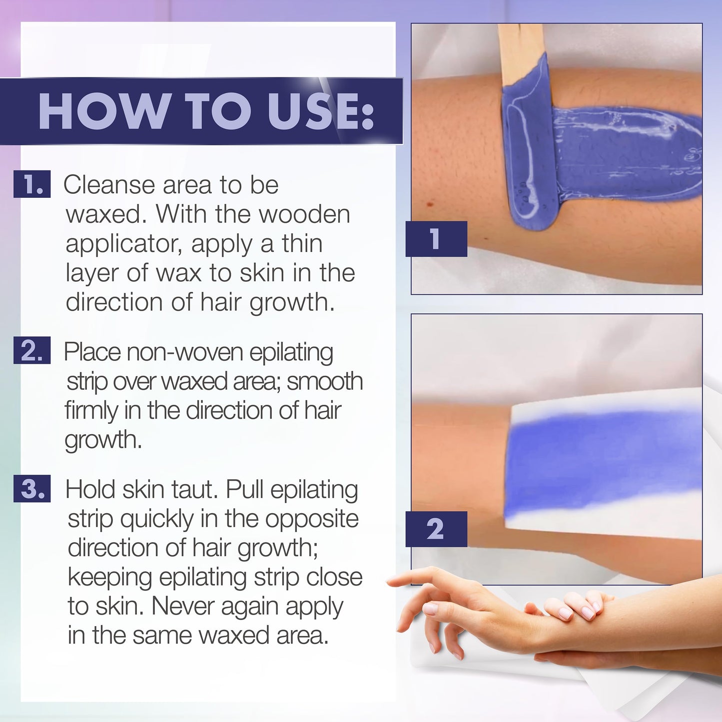 Satin Smooth Non-Woven Waxing Strips and Wax Sticks Applicator - Professional Hair Removal for Face and Body, Durable Waxing Kit Supplies